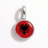 Charm - Flag Round – Silver