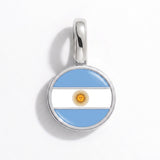 Charm - Flag Round – Silver