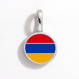 Charm - Flag Round – Silver