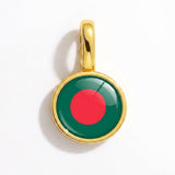 Charm - Flag Round – Gold