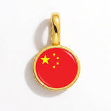 Charm - Flag Round – Gold