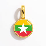Charm - Flag Round – Gold