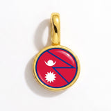 Charm - Flag Round – Gold