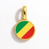 Charm - Flag Round – Gold