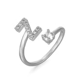 Zirconium ring with letters