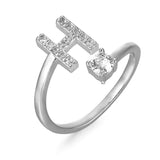 Zirconium ring with letters