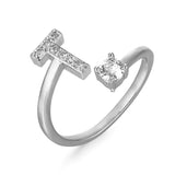 Zirconium ring with letters