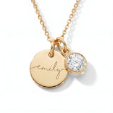 Custom name necklace with birthstone