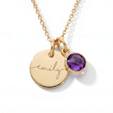Custom name necklace with birthstone