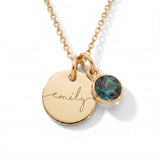 Custom name necklace with birthstone