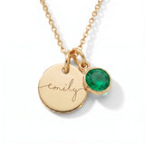 Custom name necklace with birthstone
