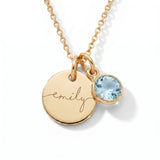 Custom name necklace with birthstone