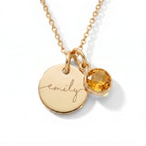 Custom name necklace with birthstone