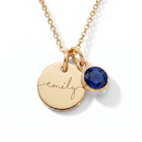 Custom name necklace with birthstone