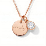 Custom name necklace with birthstone