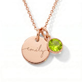 Custom name necklace with birthstone