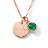 Custom name necklace with birthstone