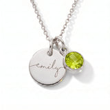 Custom name necklace with birthstone