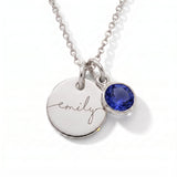 Custom name necklace with birthstone