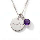 Custom name necklace with birthstone