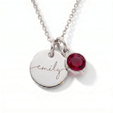 Custom name necklace with birthstone