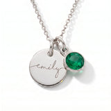 Custom name necklace with birthstone