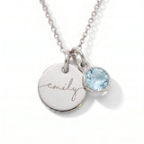 Custom name necklace with birthstone