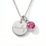 Custom name necklace with birthstone