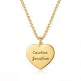 Heart necklace with Personalised engraving