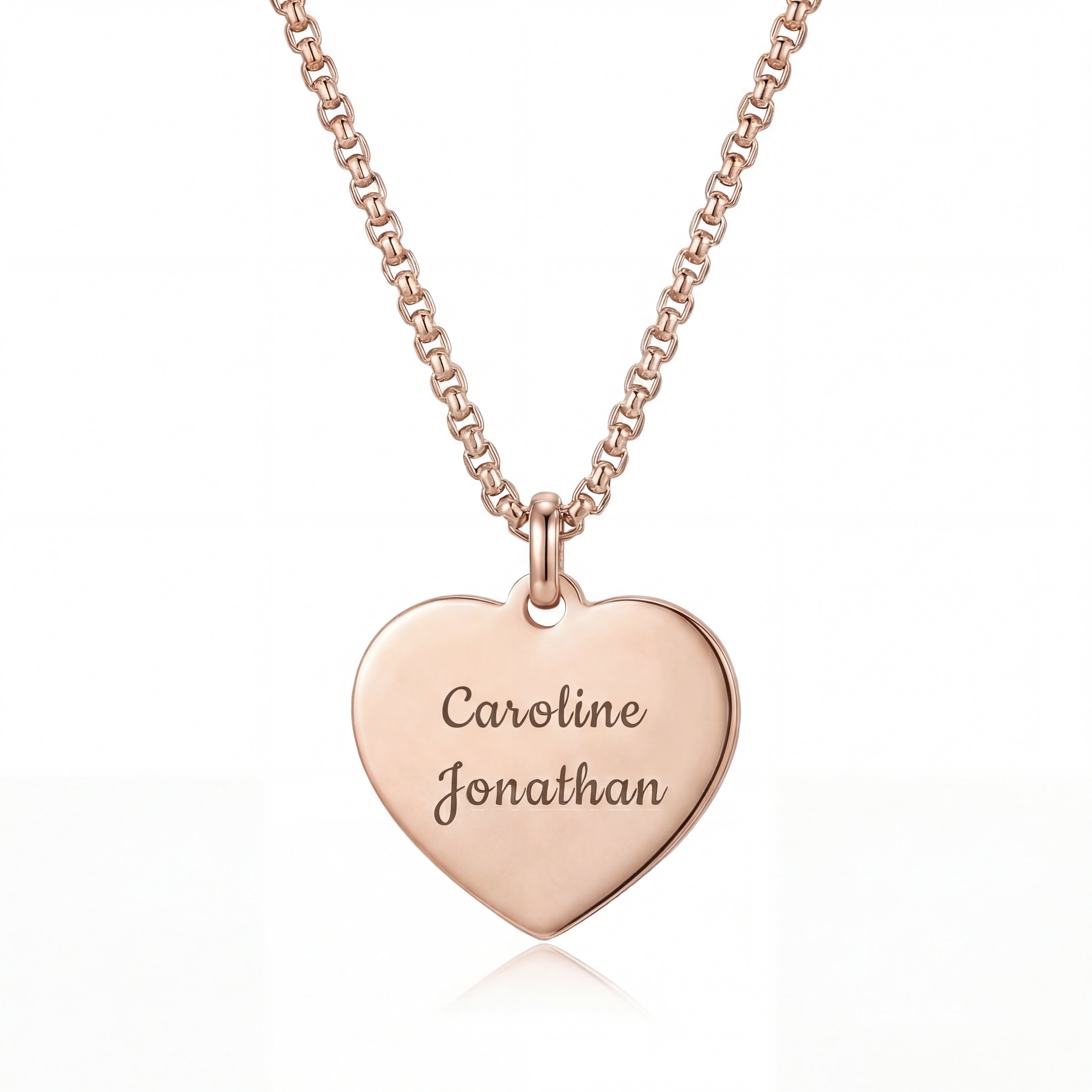 Heart necklace with Personalised engraving