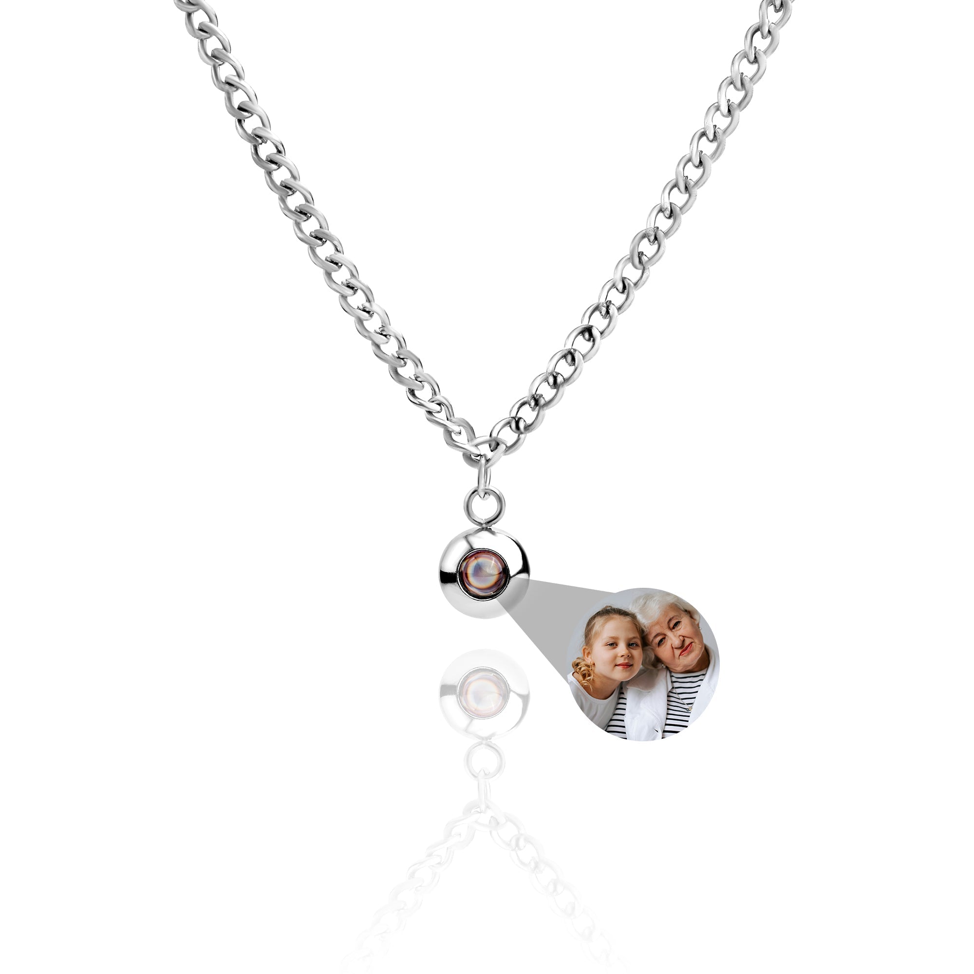 Personalised photo necklace - Cuban chain