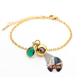 Personalised photo bracelet with your photo - Birthstone