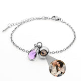 Personalised photo bracelet with your photo - Birthstone