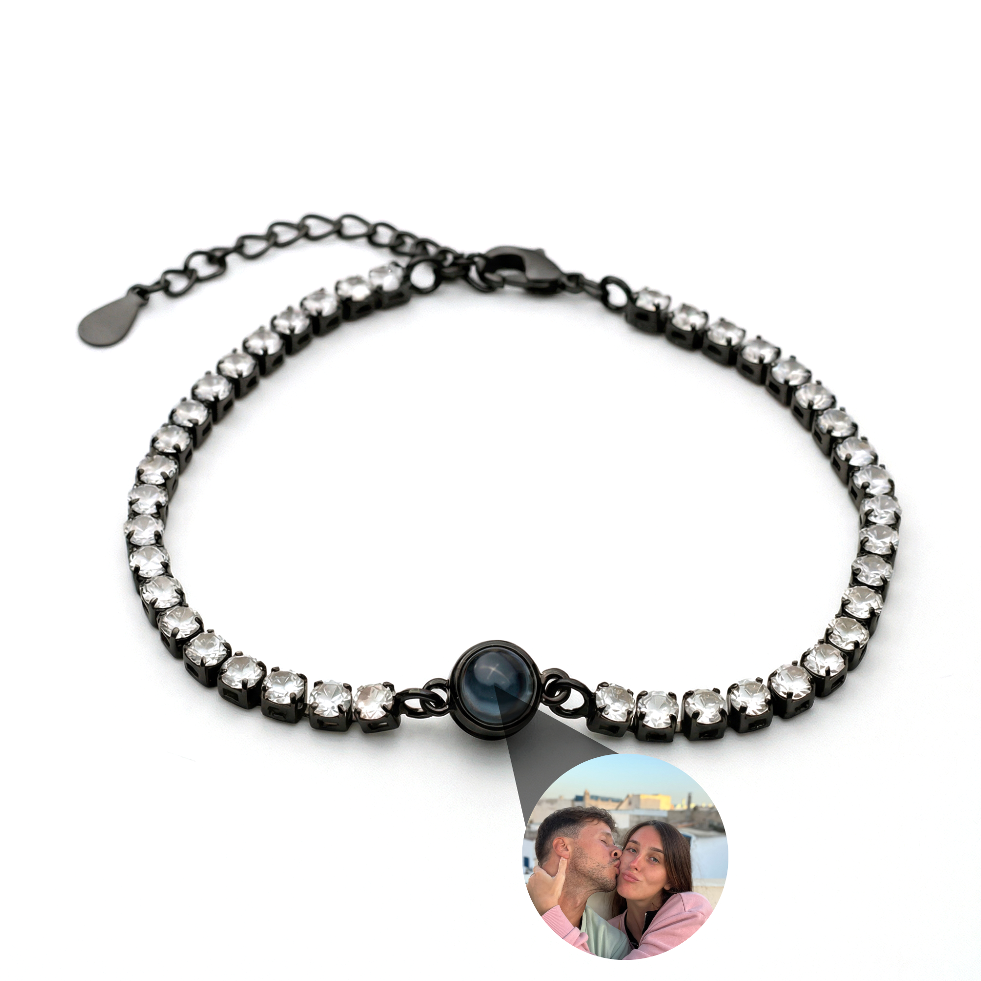 Personalised Photo Bracelet with your Photo - Tennis Zirconia