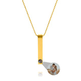 Personalised photo necklace - Bar Ball chain