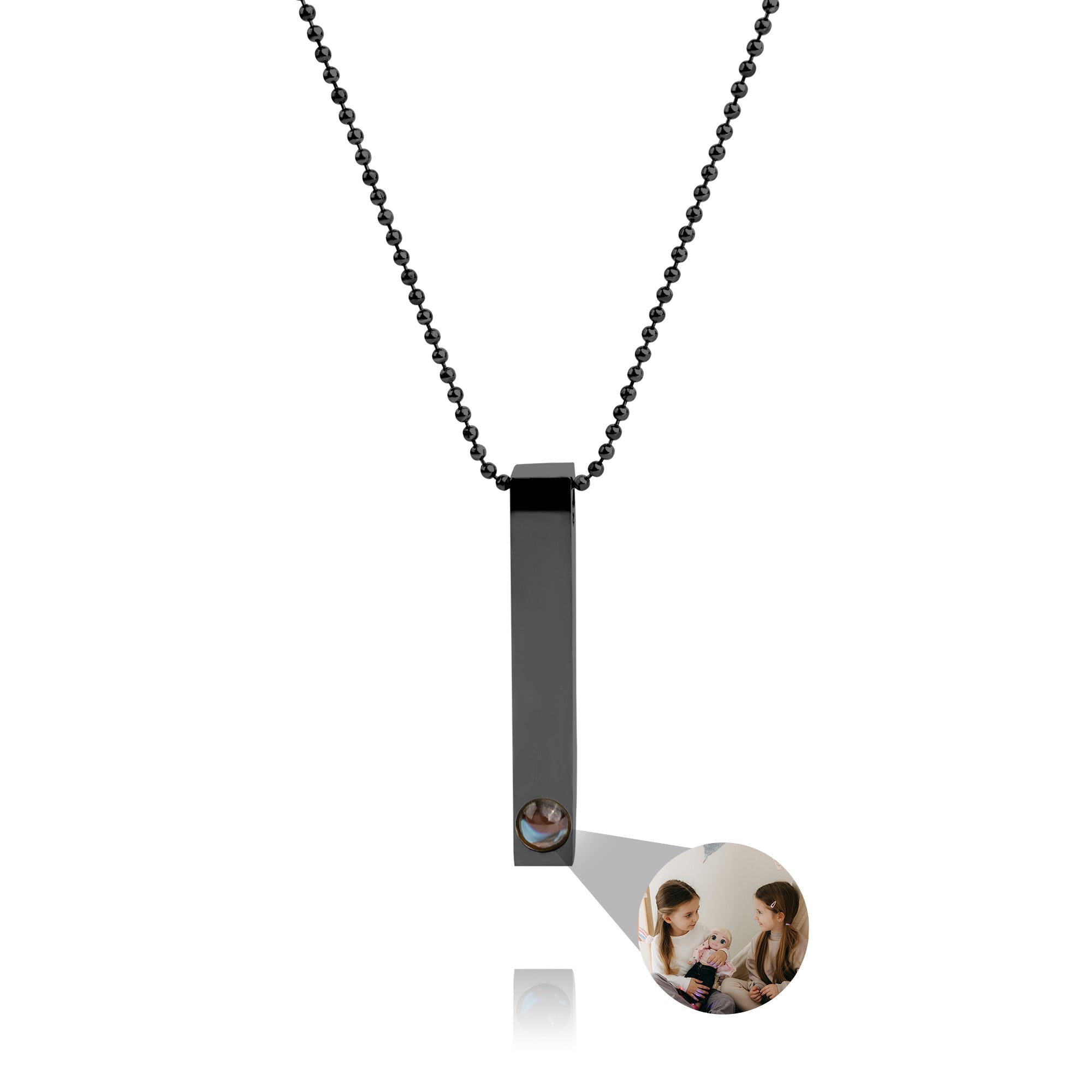 Personalised photo necklace - Bar Ball chain