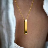 Personalised photo necklace - Bar Ball chain