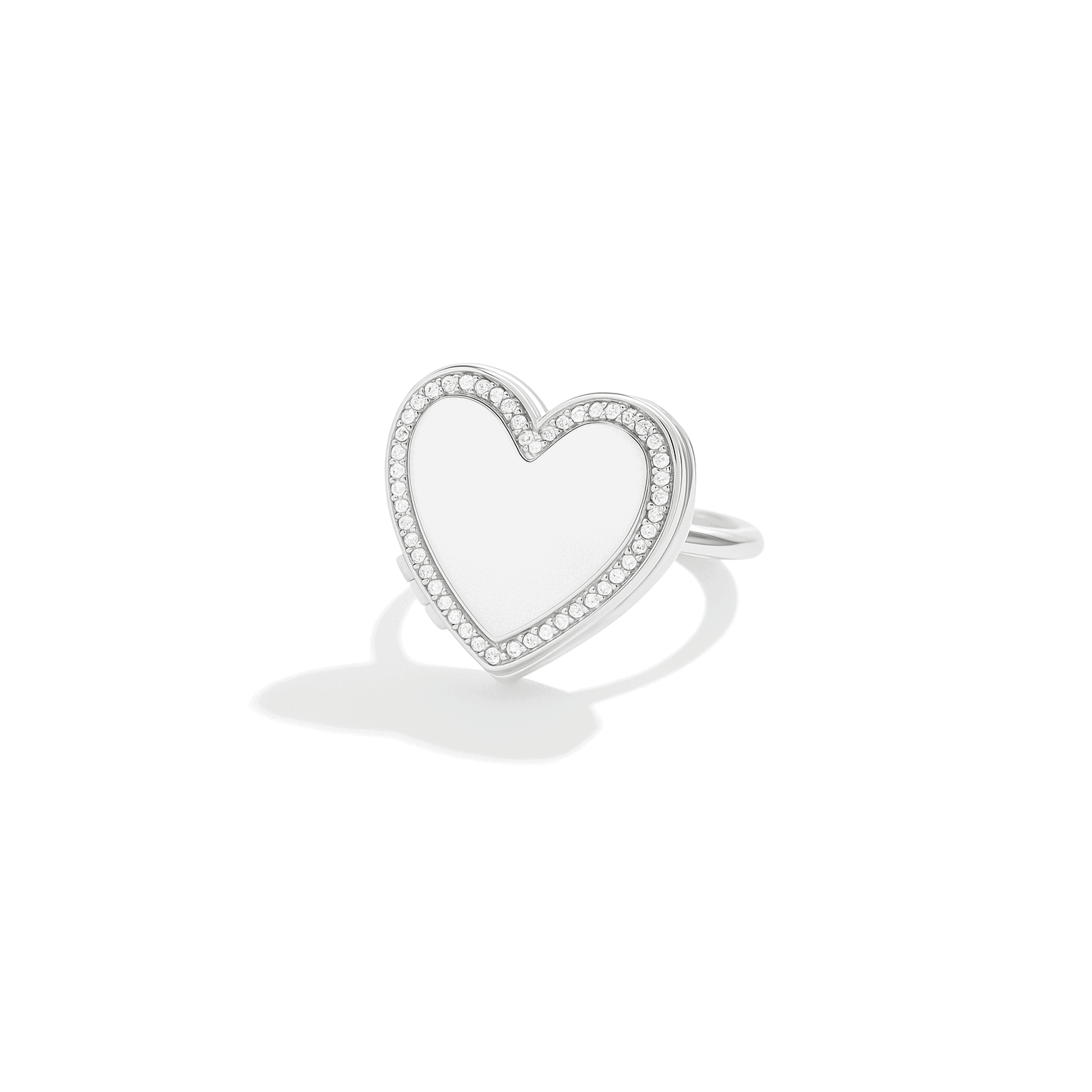 Locket Ring with Photo - Heart