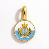 Charm - Flag Round – Gold