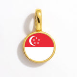 Charm - Flag Round – Gold