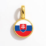 Charm - Flag Round – Gold