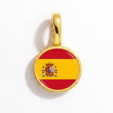 Charm - Flag Round – Gold