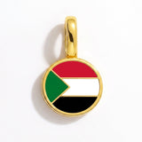 Charm - Flag Round – Gold
