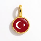 Charm - Flag Round – Gold