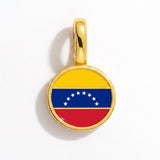 Charm - Flag Round – Gold